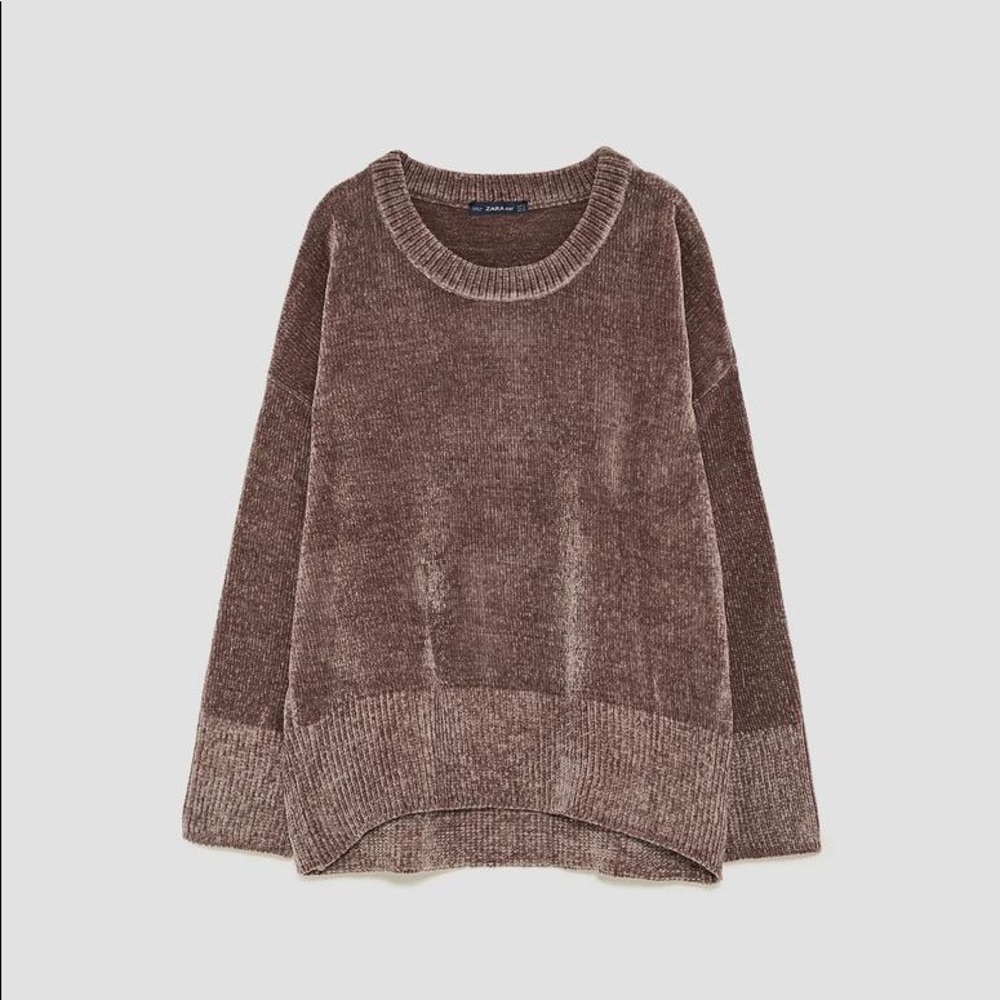 Zara Chenille Sweater - Dusty Mauve